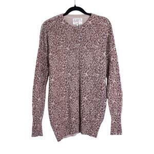 FREE PEOPLE X SANDRINE ROSE Wool Cashmere Oversized Sweater Leopard Women's XS